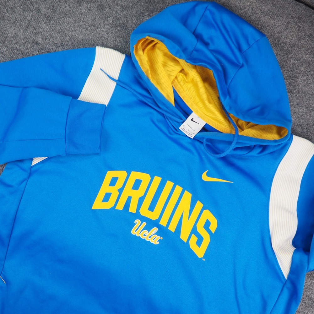 UCLA Hoodie Mens XL Therma-FIT Blue Yellow Bruins Nike Sweatshirt Training
